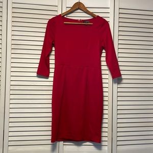 Red knee length professional dress
